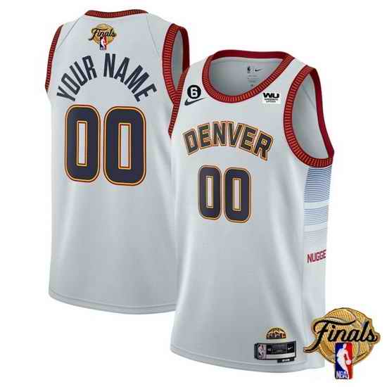 Men Denver Nuggets Active Player Custom White 2023 Finals Icon Edition Stitched Basketball Jersey